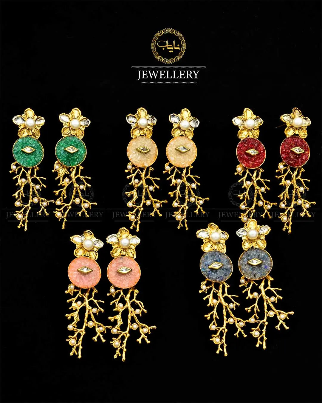 Crush Stone Earrings NJ-1502 Nayab Jewellery