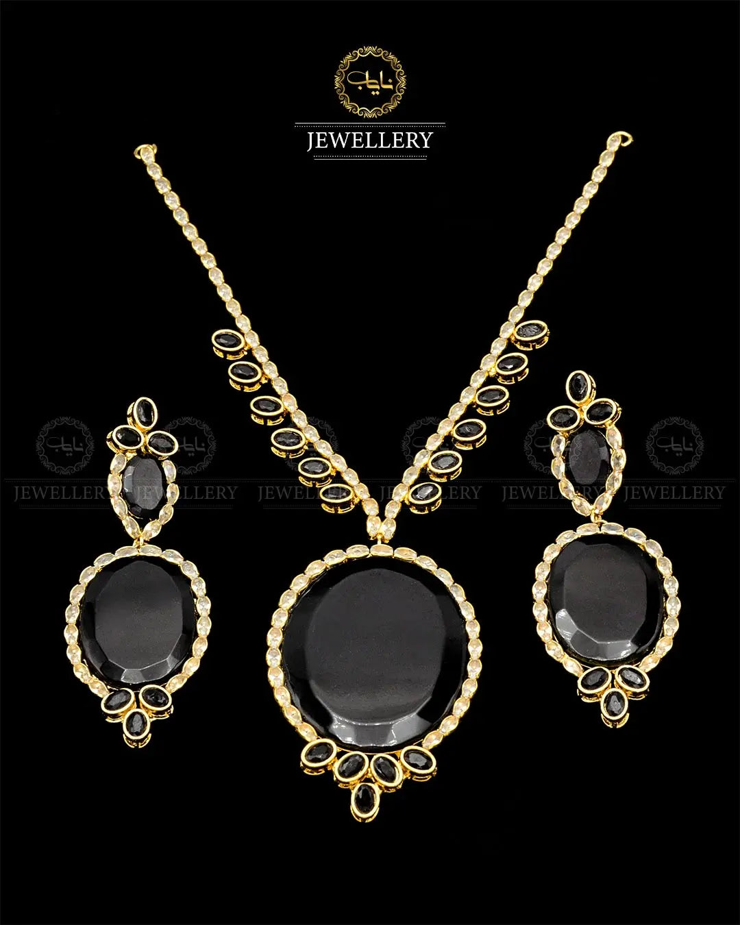 Cubic Zerconia Necklace set  NJ-1810 Nayab Jewellery