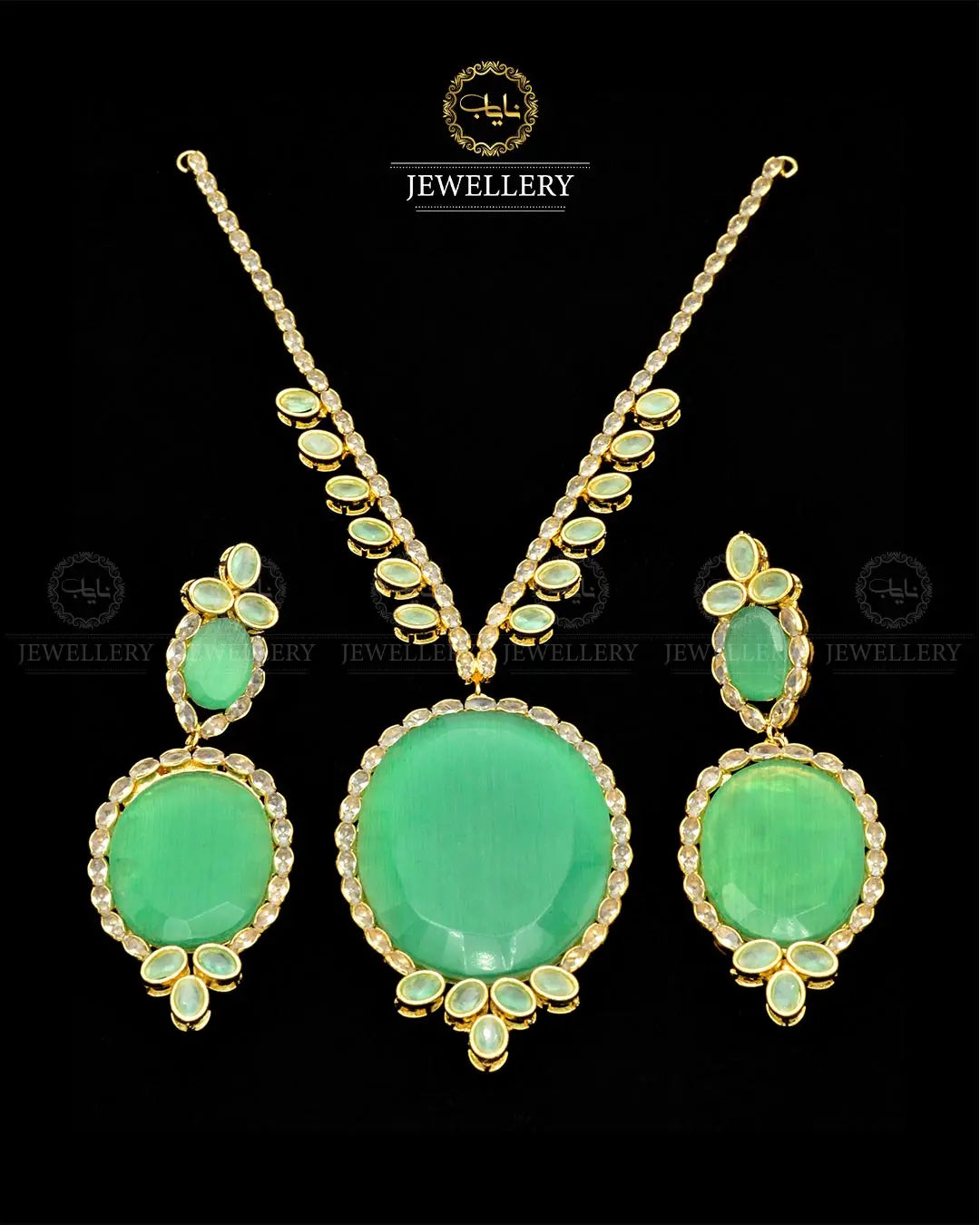 Cubic Zerconia Necklace set  NJ-1810 Nayab Jewellery