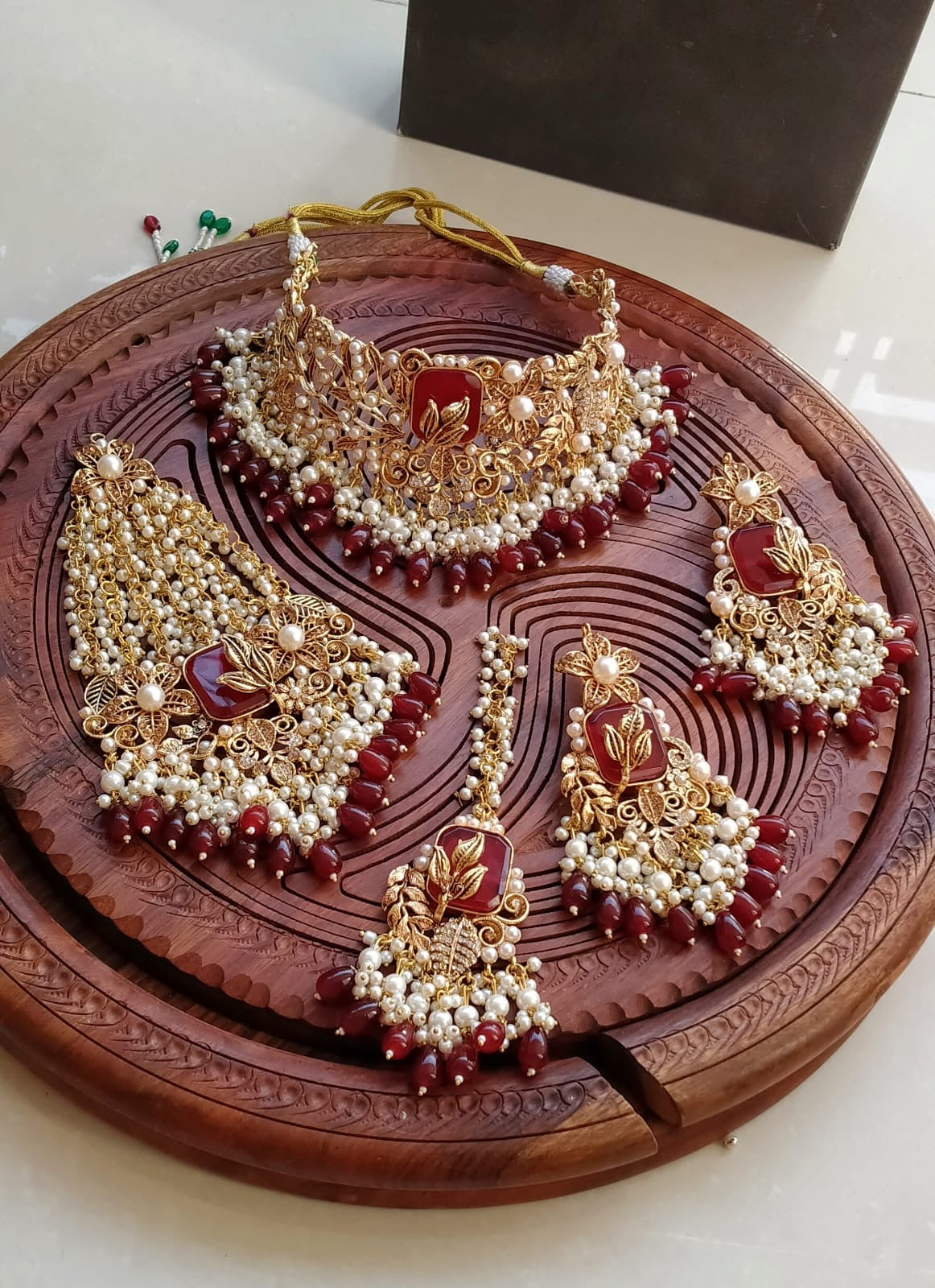 Designer Hand Made 5 pcs Bridal set-2075 Nayab Jewellery