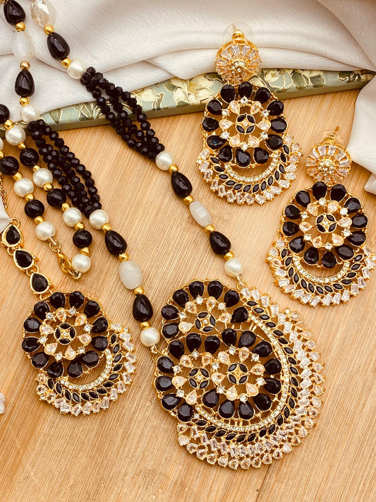Bloom Zarcon Mala set-2485-Golden Nayab Jewellery