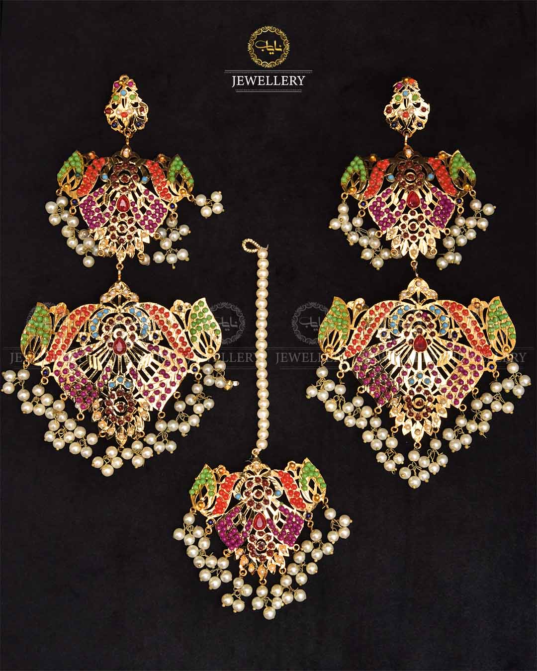 Hyedrabadi big size Earrings Tika set-2279