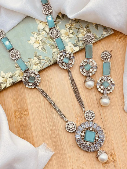 Delta Mala Set with Hoops & Tika -2267 Nayab Jewellery