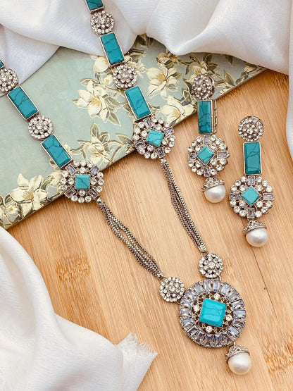 Delta Mala Set with Hoops & Tika -2267 Nayab Jewellery