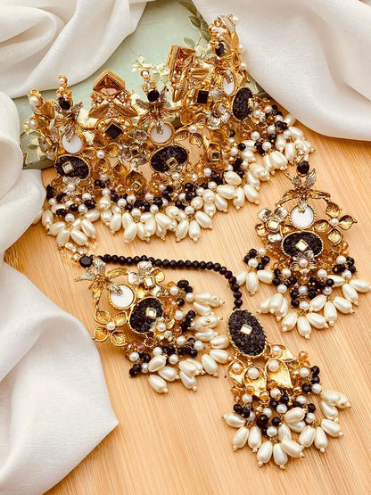 Designer Crush Collar Necklace set with Tika NJ-1901 Nayab Jewellery
