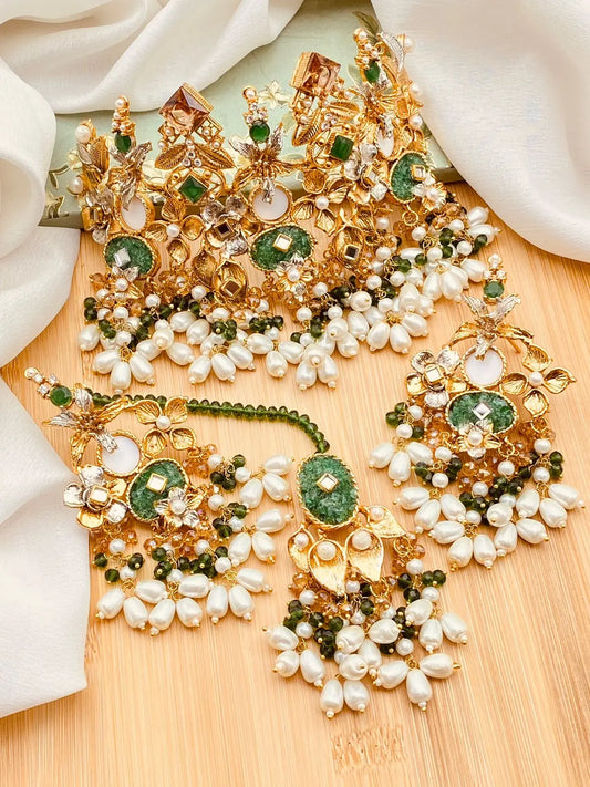 Designer Crush Collar Necklace set with Tika NJ-1901 Nayab Jewellery