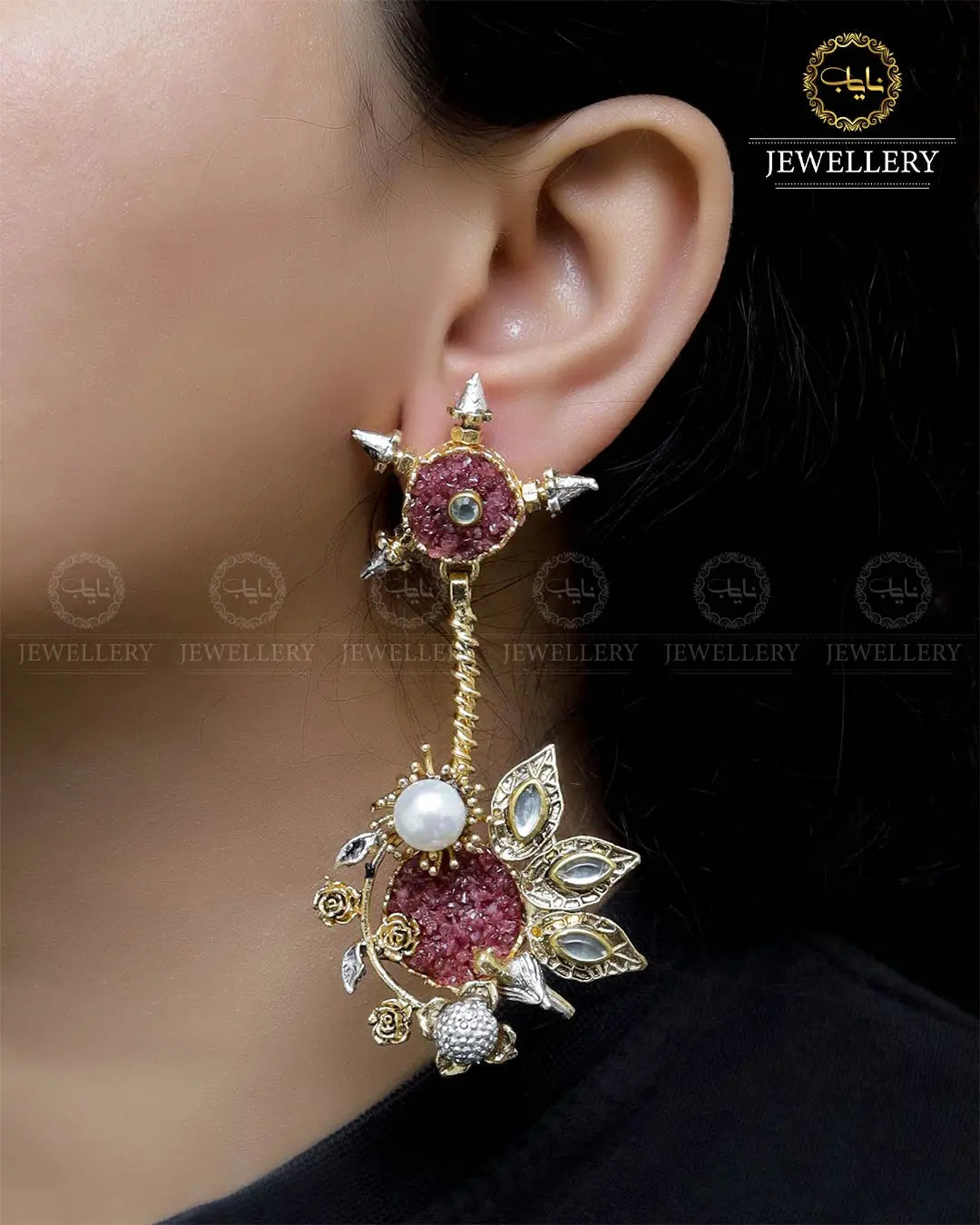 Designer Crush Long Earrings   NJ -1728 Nayab Jewellery