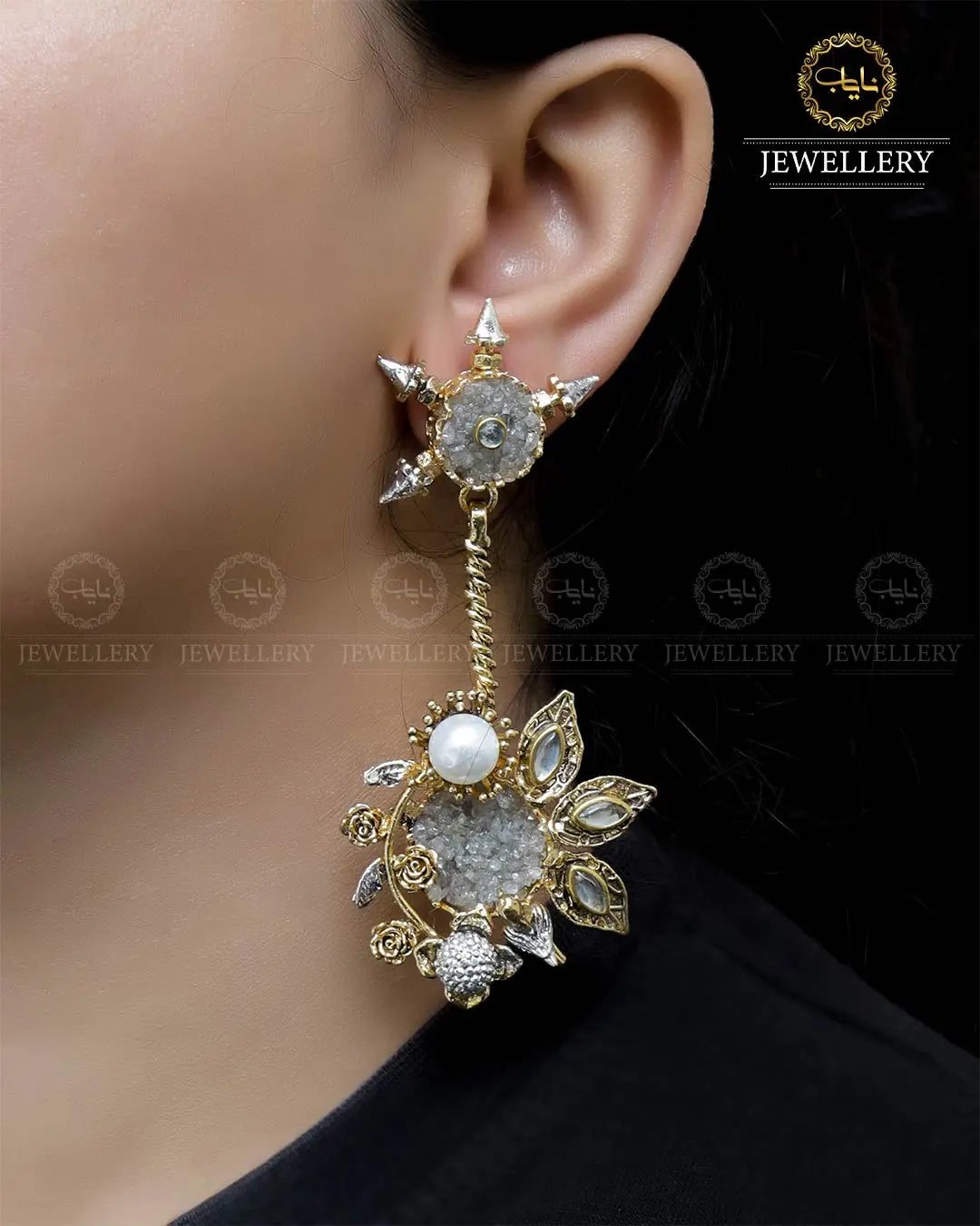 Designer Crush Long Earrings   NJ -1728 Nayab Jewellery