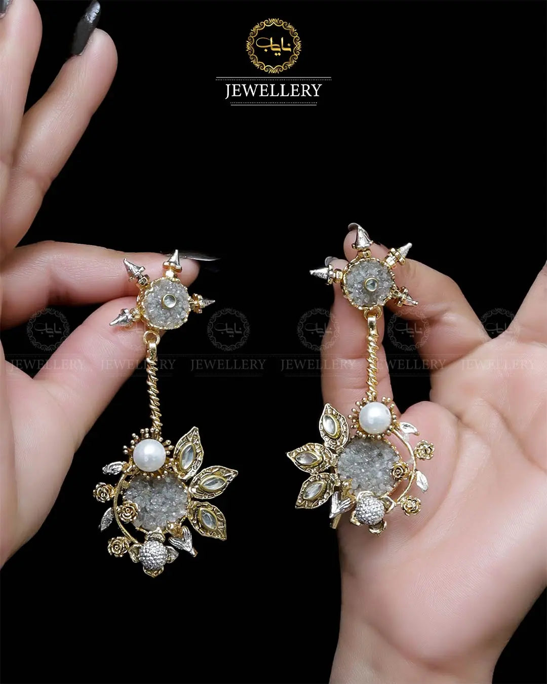 Designer Crush Long Earrings   NJ -1728 Nayab Jewellery