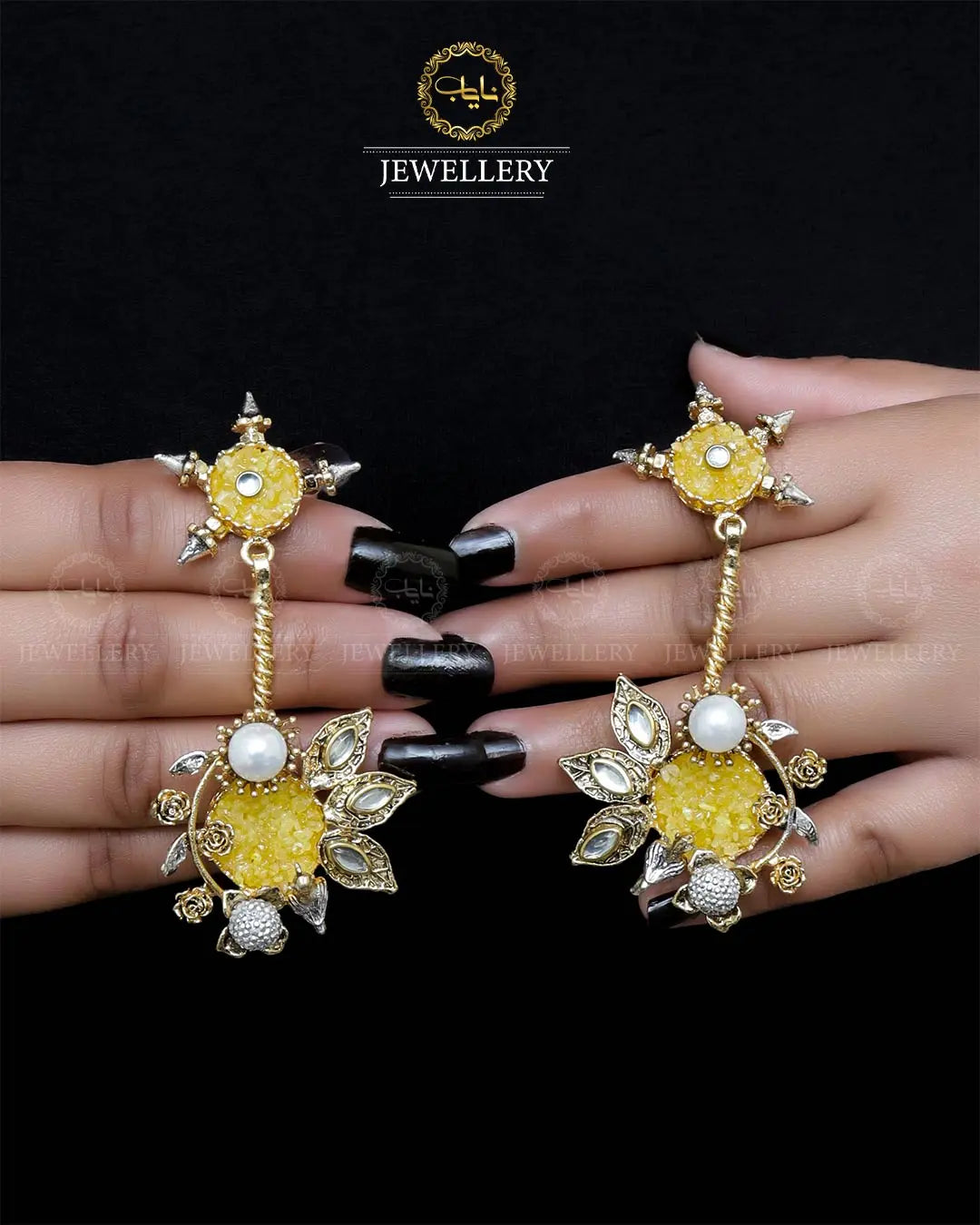 Designer Crush Long Earrings   NJ -1728 Nayab Jewellery