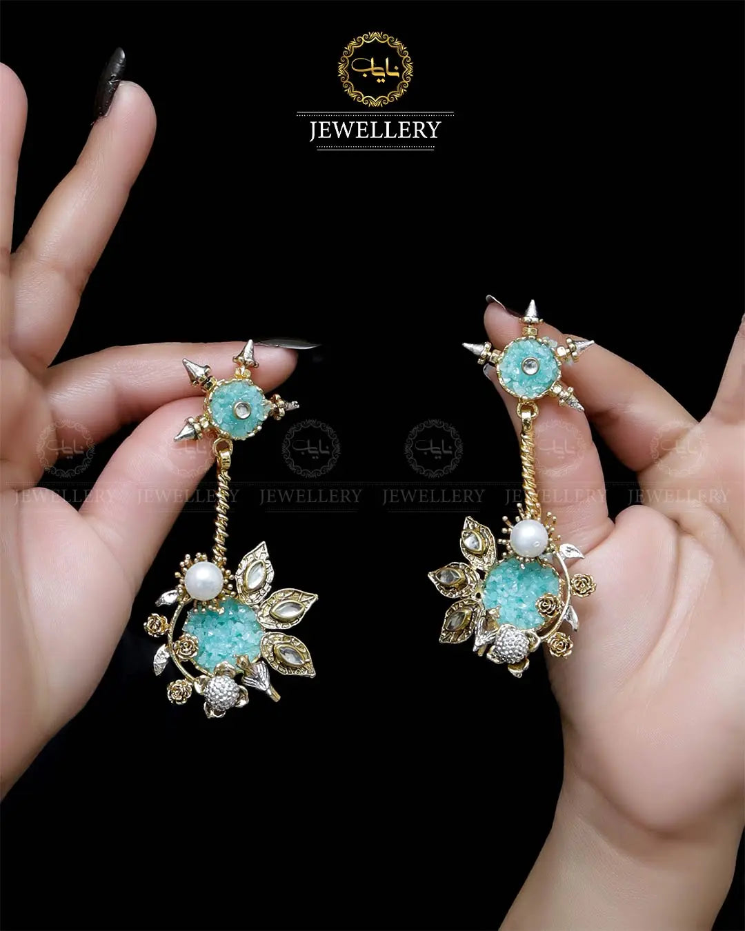 Designer Crush Long Earrings   NJ -1728 Nayab Jewellery