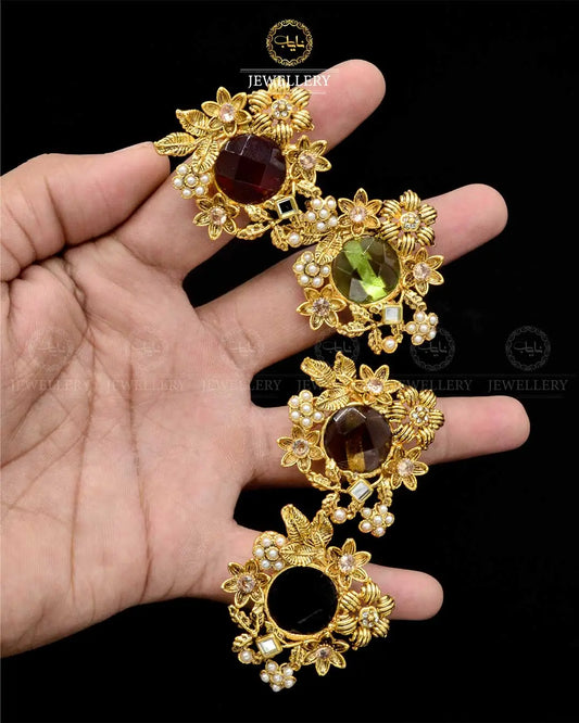 Designer Doublet Stone Adjustable Ring NJ-1866 Nayab Jewellery