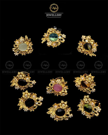 Designer Doublet Stone Adjustable Ring NJ-1866 Nayab Jewellery