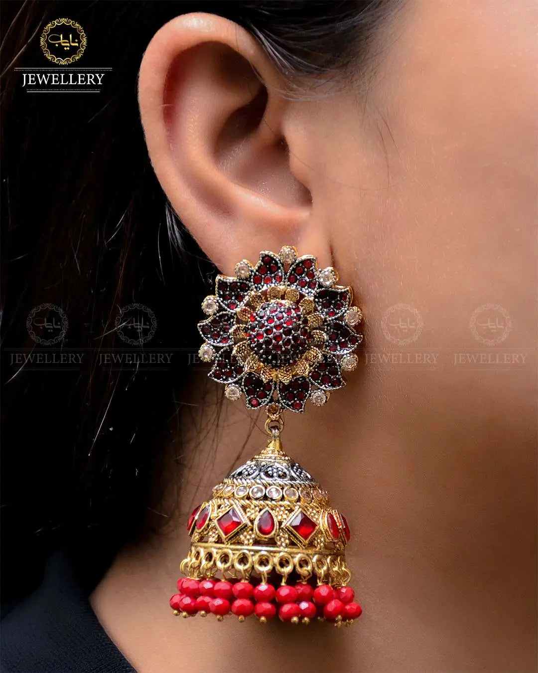 Designer Flower Jhumka NJ-1879 Nayab Jewellery