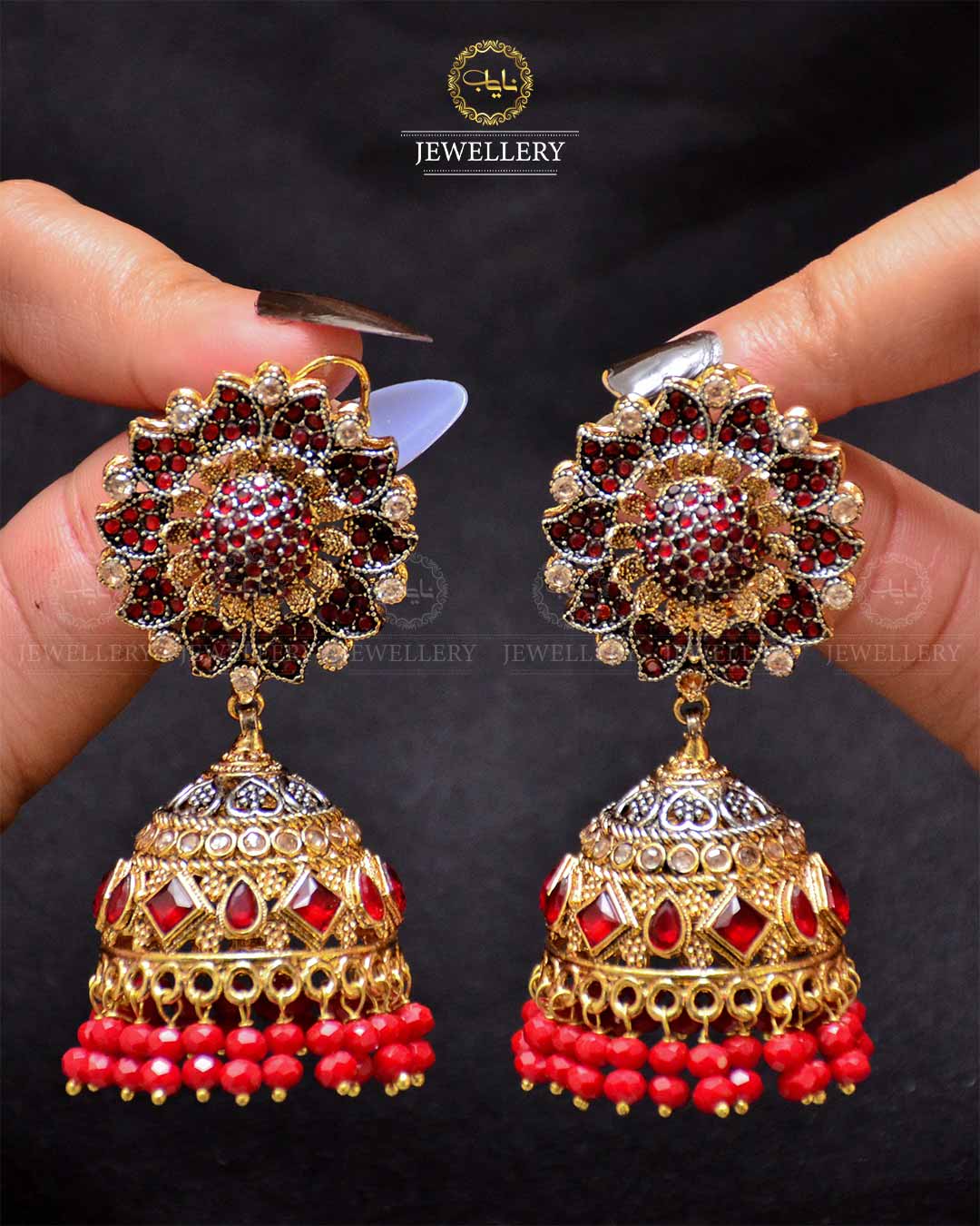 Designer Flower Jhumka NJ-1879 Nayab Jewellery