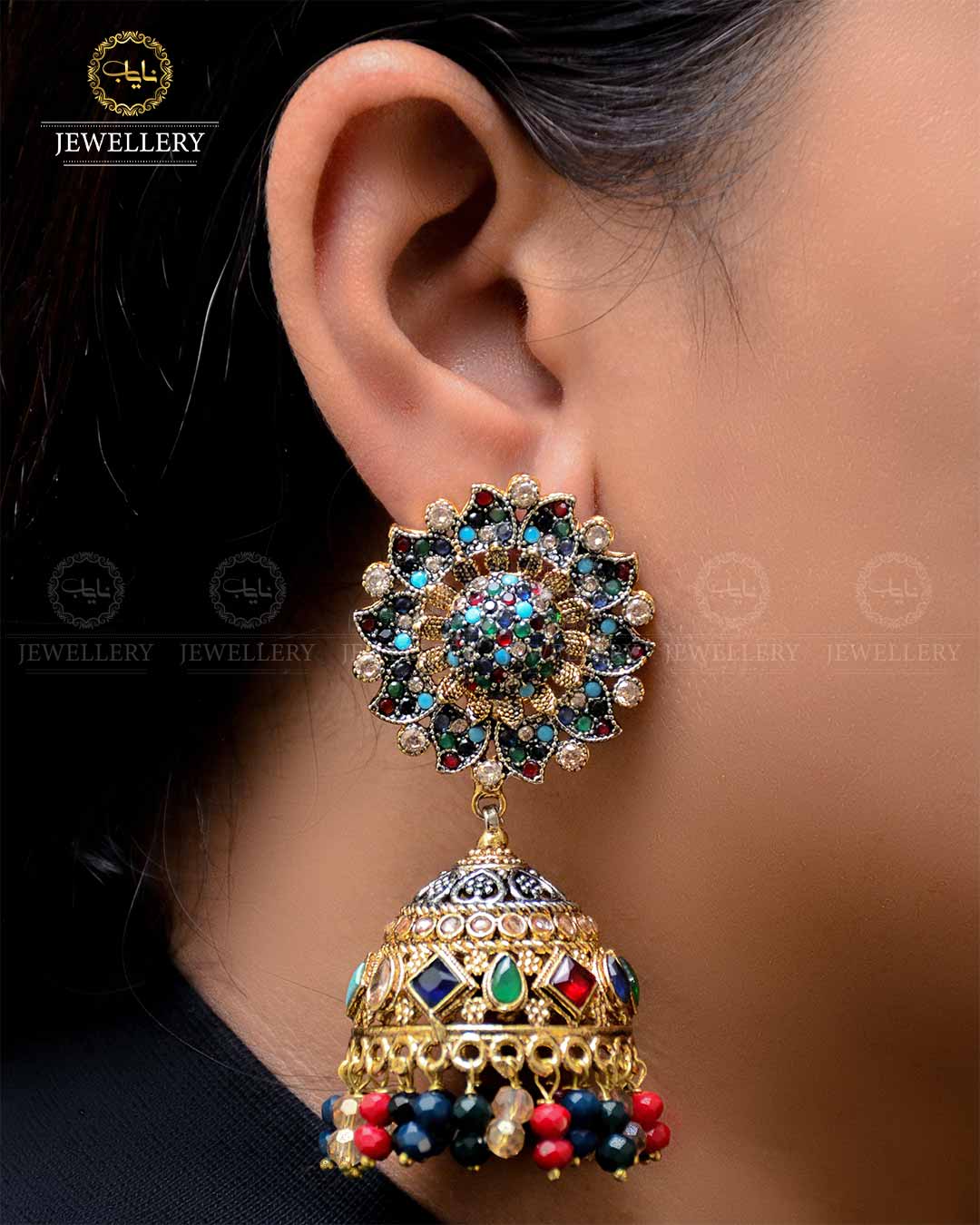 Designer Flower Jhumka NJ-1879 Nayab Jewellery