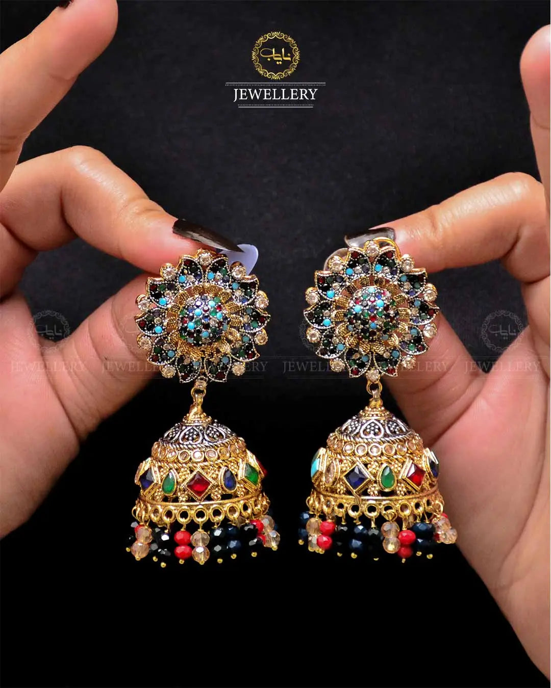 Designer Flower Jhumka NJ-1879 Nayab Jewellery