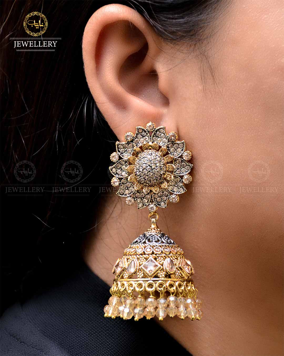 Designer Flower Jhumka NJ-1879 Nayab Jewellery