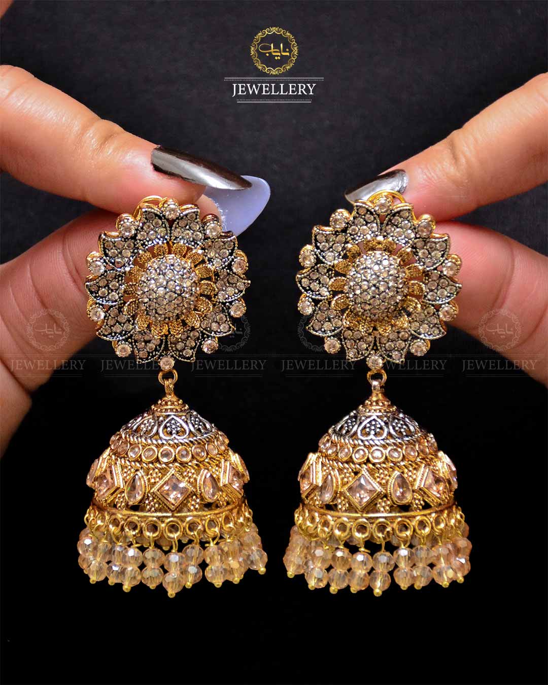 Designer Flower Jhumka NJ-1879 Nayab Jewellery