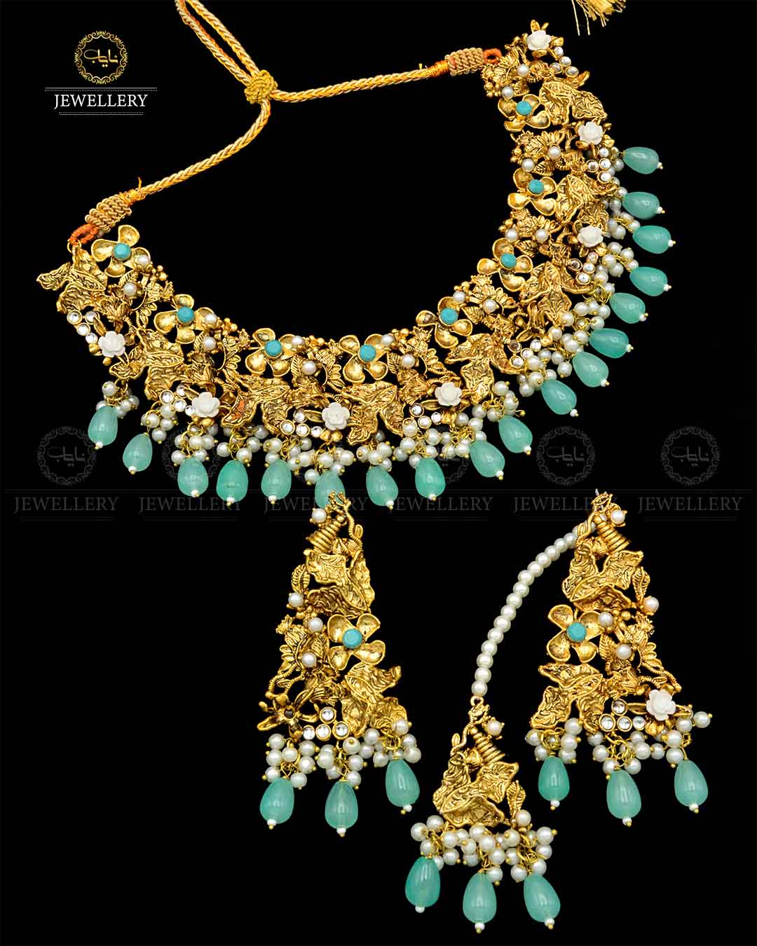 Designer Gold plated Bridal Necklace set NJ-1795 Nayab Jewellery