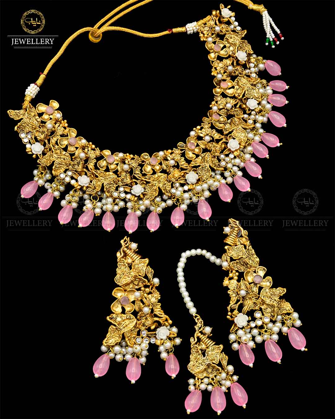 Designer Gold plated Bridal Necklace set NJ-1795 Nayab Jewellery