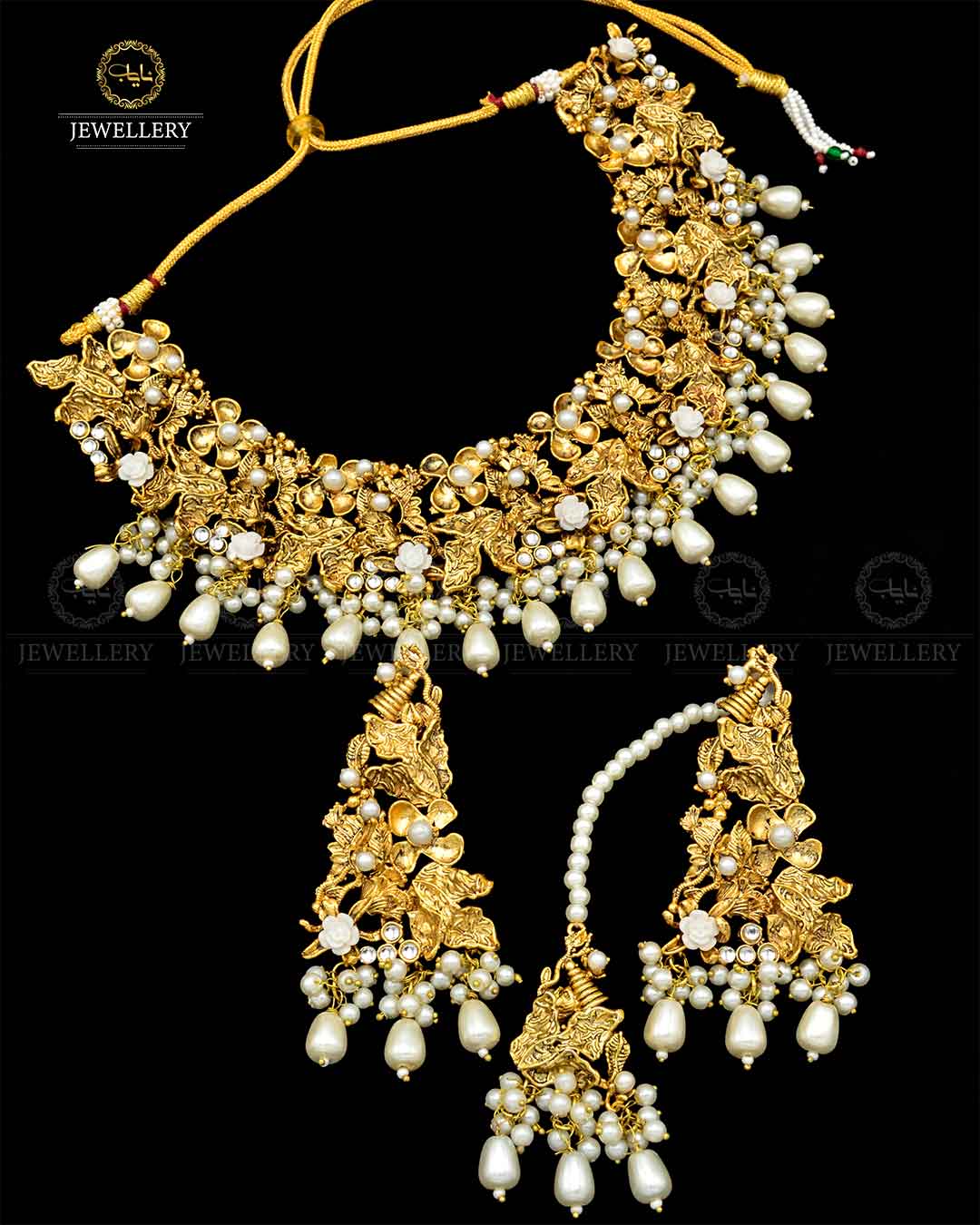 Designer Gold plated Bridal Necklace set NJ-1795 Nayab Jewellery