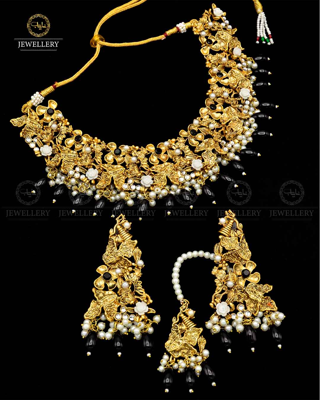 Designer Gold plated Bridal Necklace set NJ-1795 Nayab Jewellery