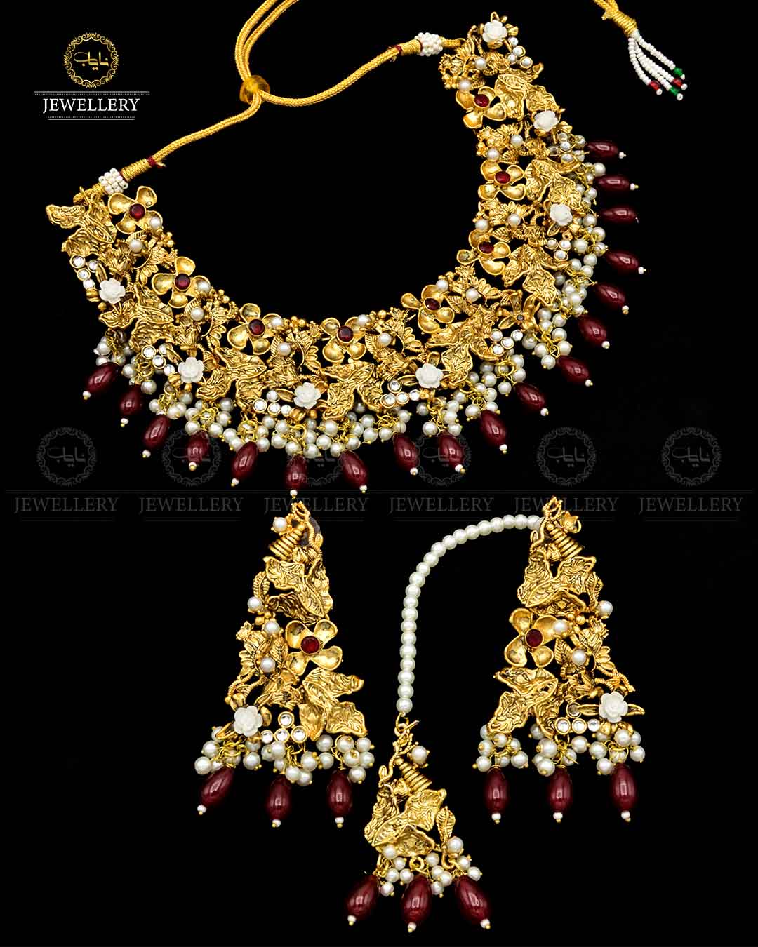 Designer Gold plated Bridal Necklace set NJ-1795 Nayab Jewellery