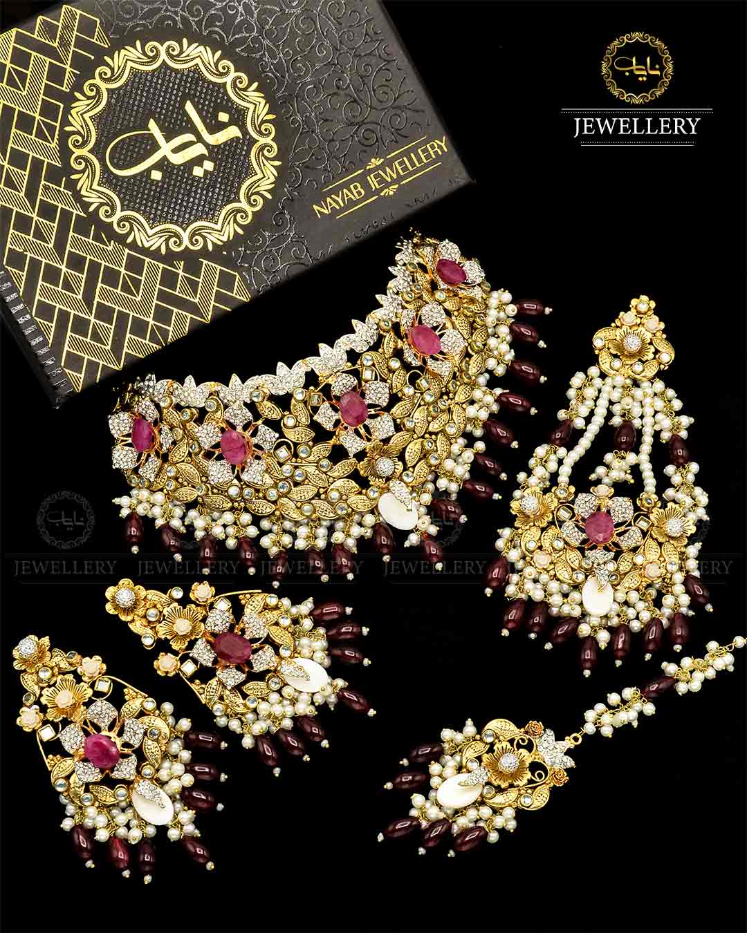 Designer Hand Made Crush Bridal set NJ -1720 Nayab Jewellery