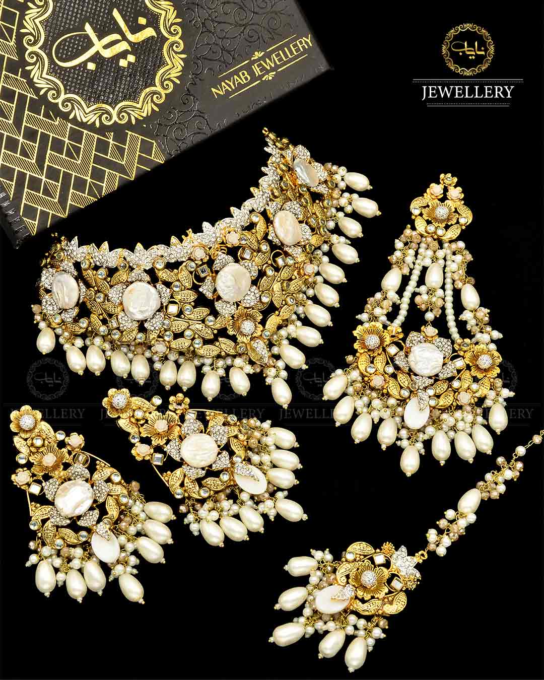 Designer Hand Made Crush Bridal set NJ -1720 Nayab Jewellery