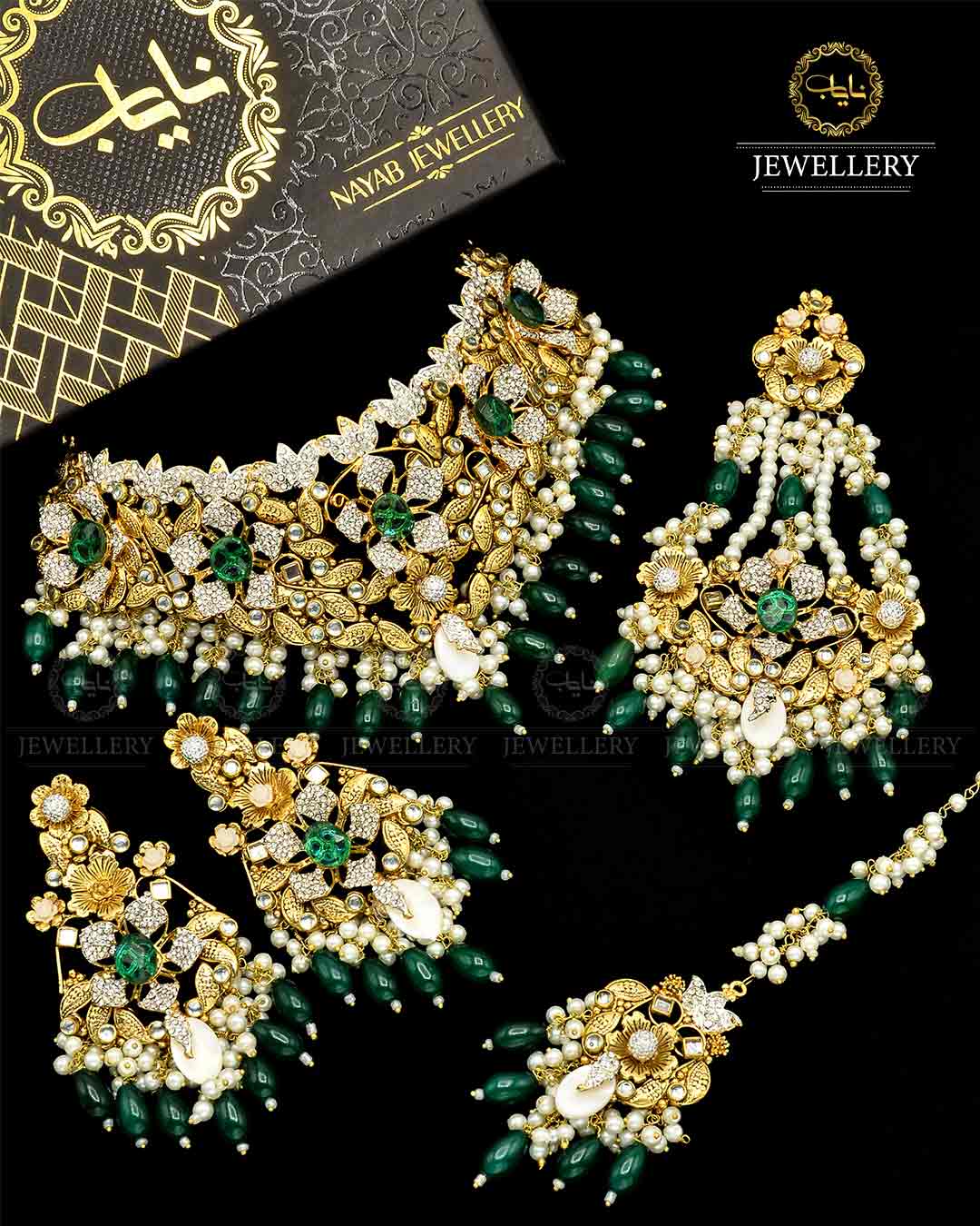 Designer Hand Made Crush Bridal set NJ -1720 Nayab Jewellery