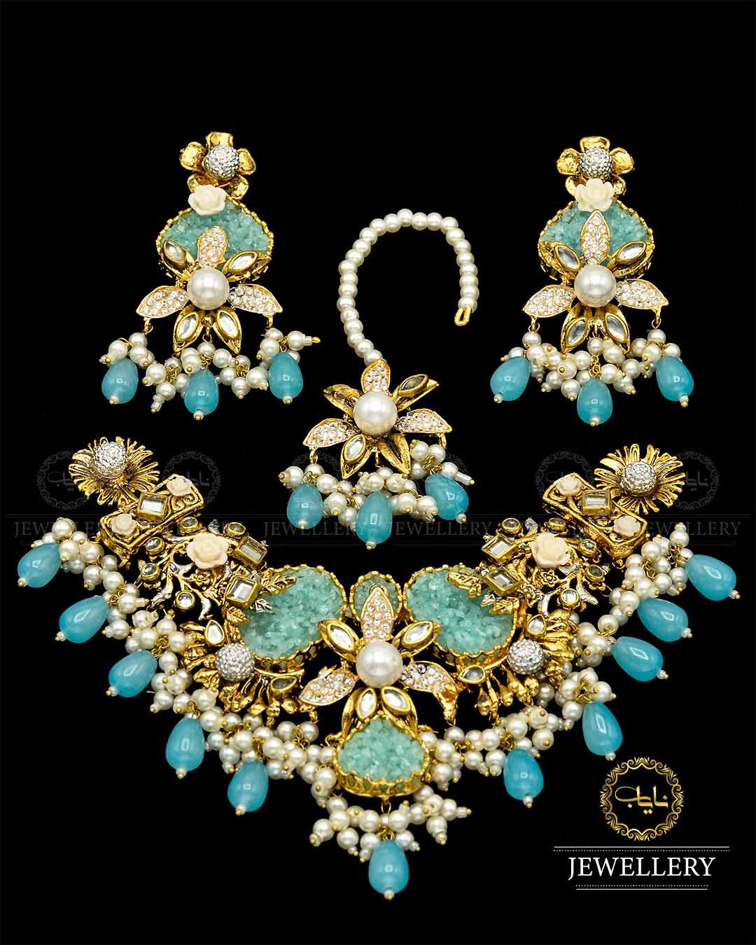 Designer Hand Made Crush Necklace Set NJ -1719 Nayab Jewellery