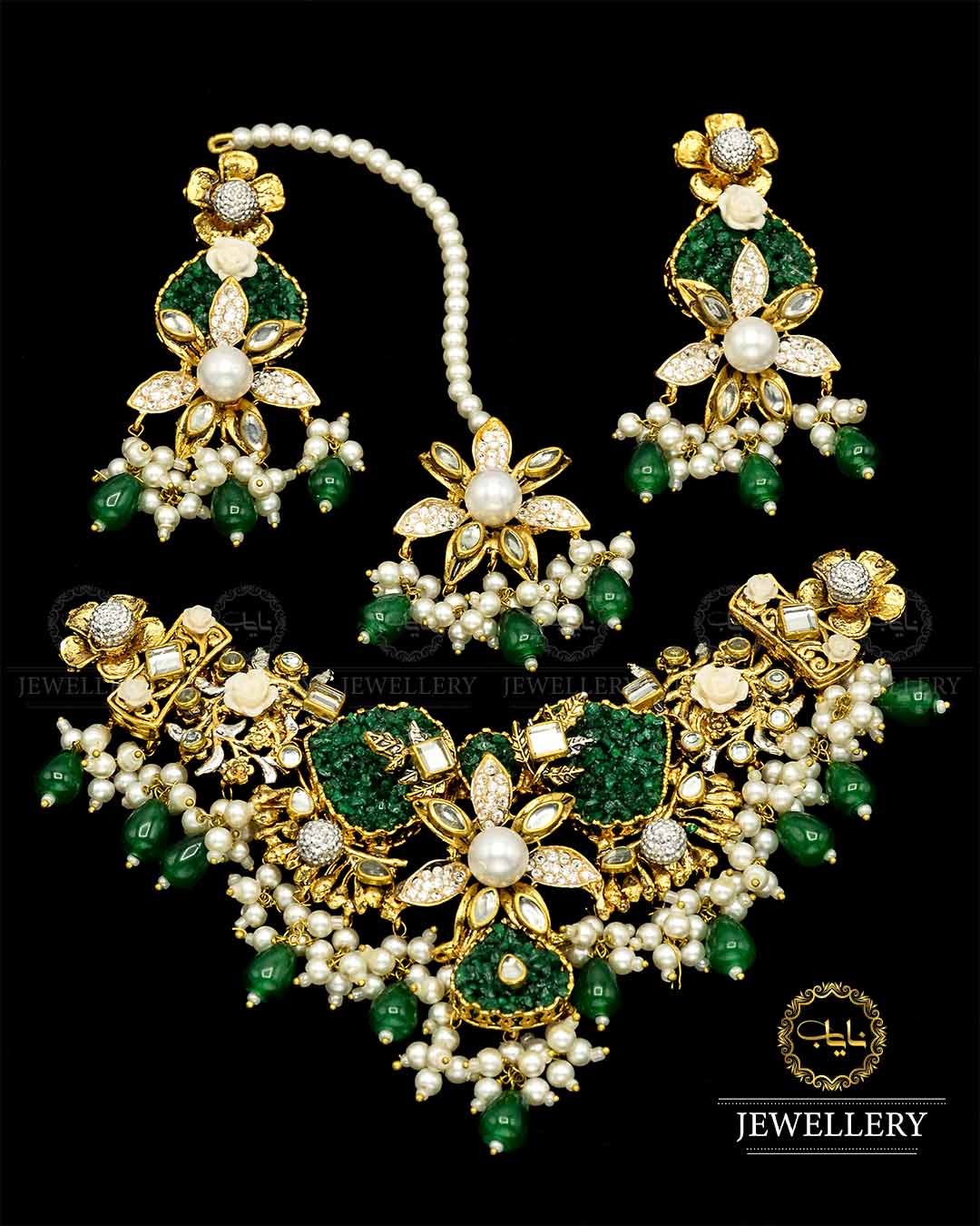 Designer Hand Made Crush Necklace Set NJ -1719 Nayab Jewellery