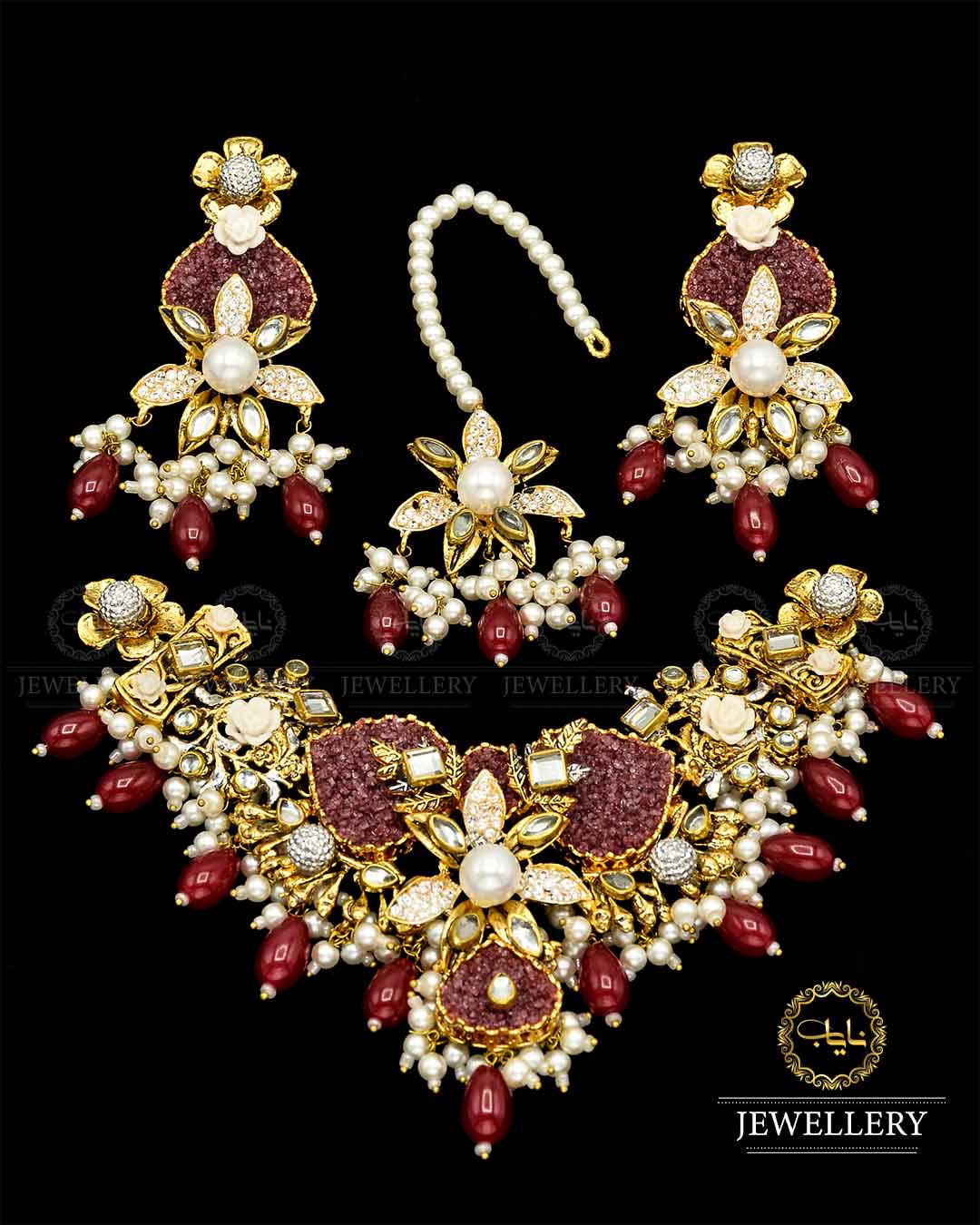 Designer Hand Made Crush Necklace Set NJ -1719 Nayab Jewellery