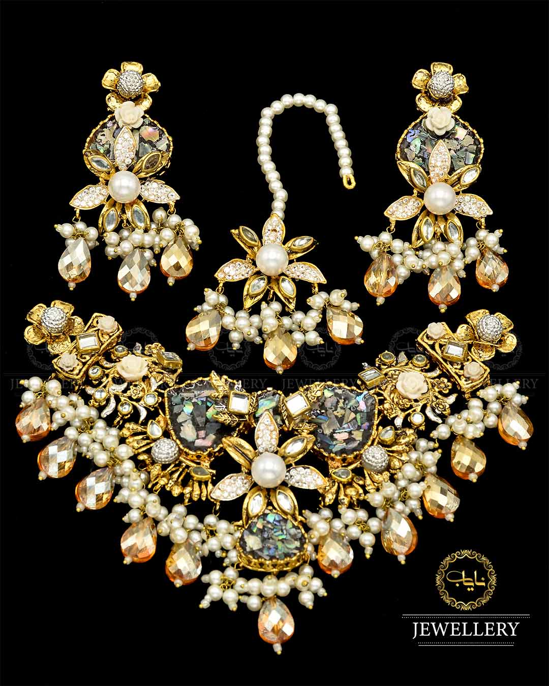 Designer Hand Made Crush Necklace Set NJ -1719 Nayab Jewellery