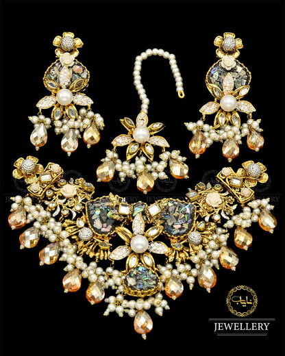 Designer Hand Made Crush Necklace Set NJ -1719 Nayab Jewellery