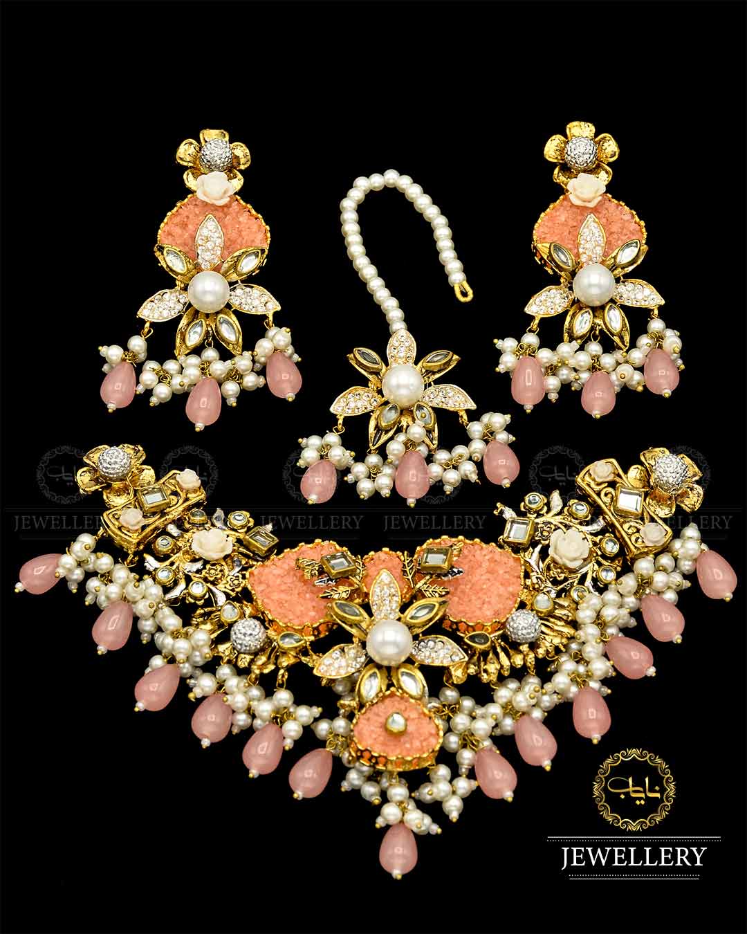 Designer Hand Made Crush Necklace Set NJ -1719 Nayab Jewellery