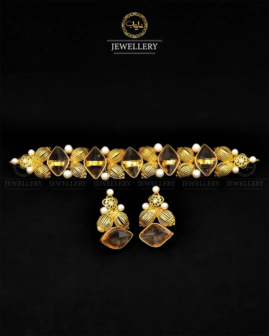 Designer doublet stone Chokar set  NJ-1891 Nayab Jewellery