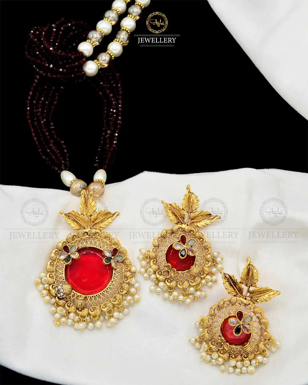 Designer doublet stones Mala set NJ-1861 Nayab Jewellery