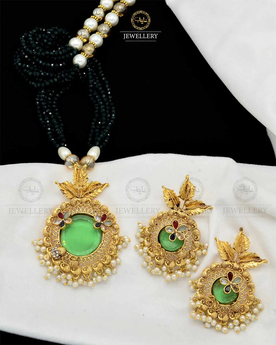 Designer doublet stones Mala set NJ-1861 Nayab Jewellery