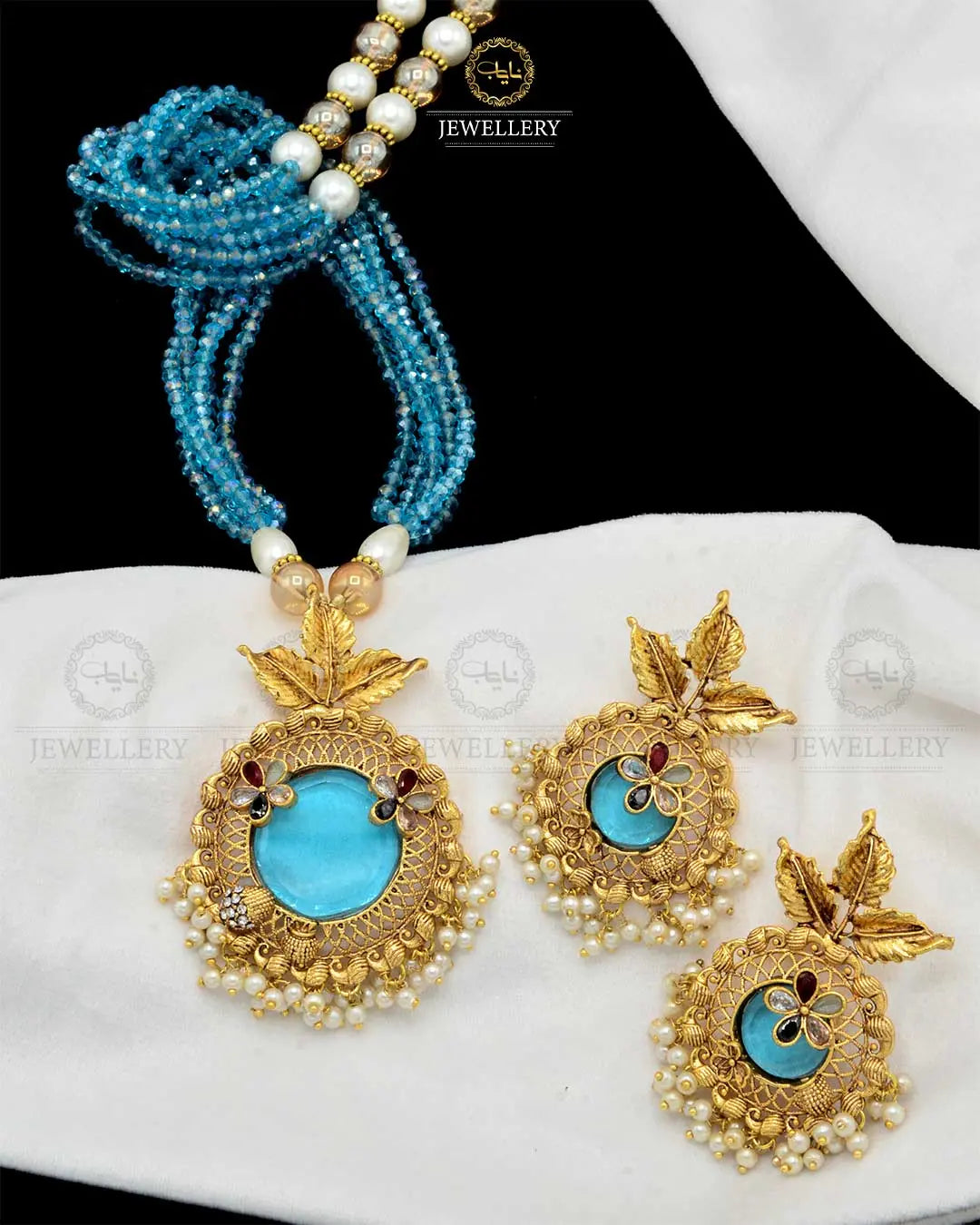 Designer doublet stones Mala set NJ-1861 Nayab Jewellery