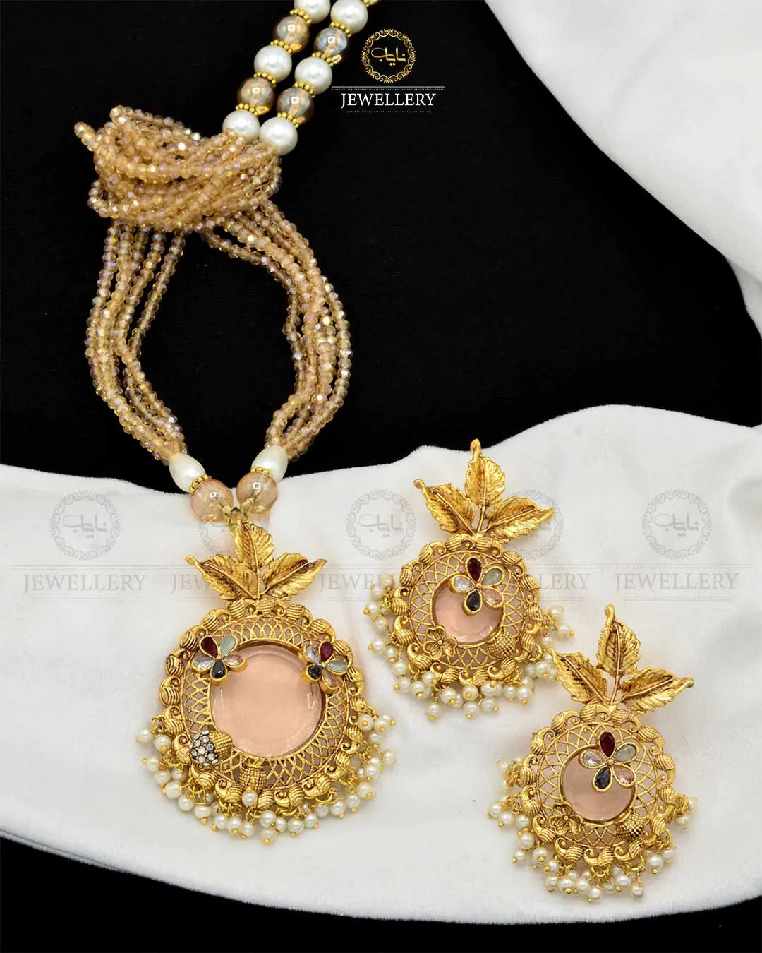 Designer doublet stones Mala set NJ-1861 Nayab Jewellery