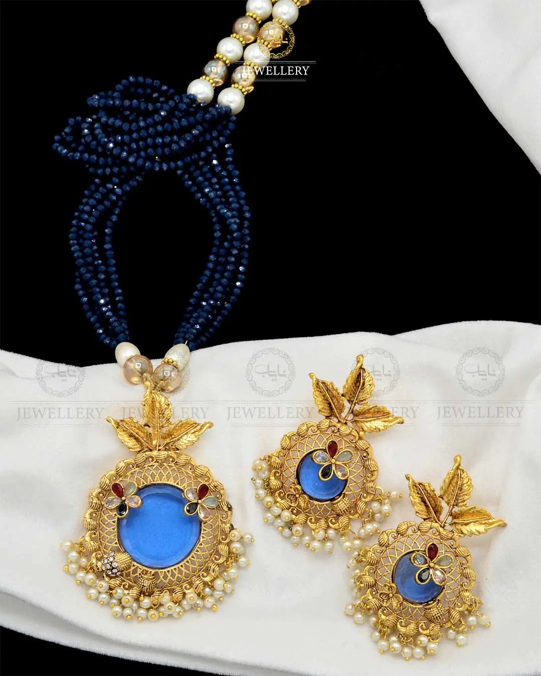 Designer doublet stones Mala set NJ-1861 Nayab Jewellery