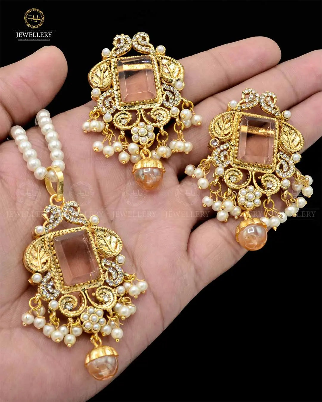 Designer dublet locket set NJ-1822 Nayab Jewellery