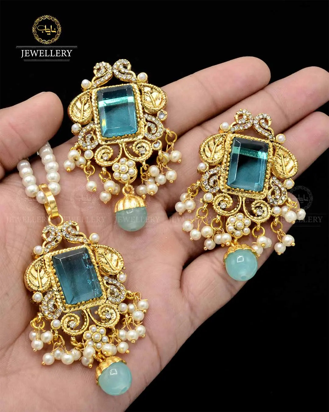 Designer dublet locket set NJ-1822 Nayab Jewellery