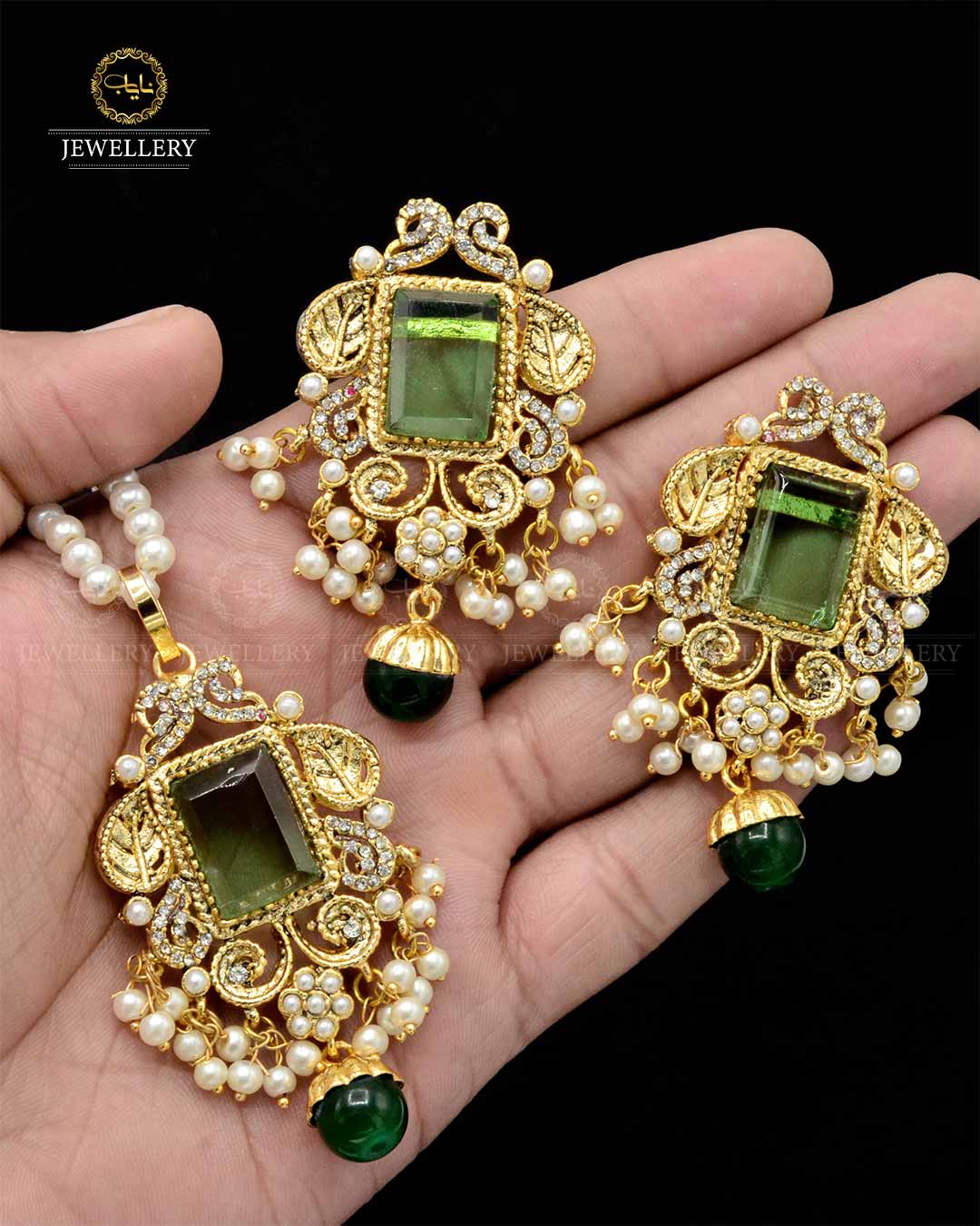 Designer dublet locket set NJ-1822 Nayab Jewellery