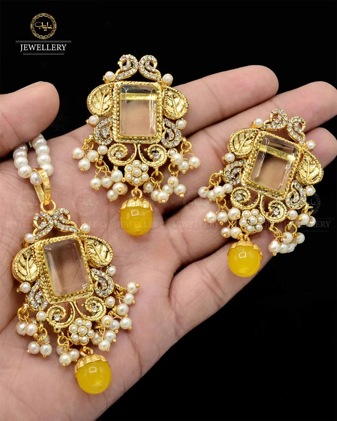 Designer dublet locket set NJ-1822 Nayab Jewellery