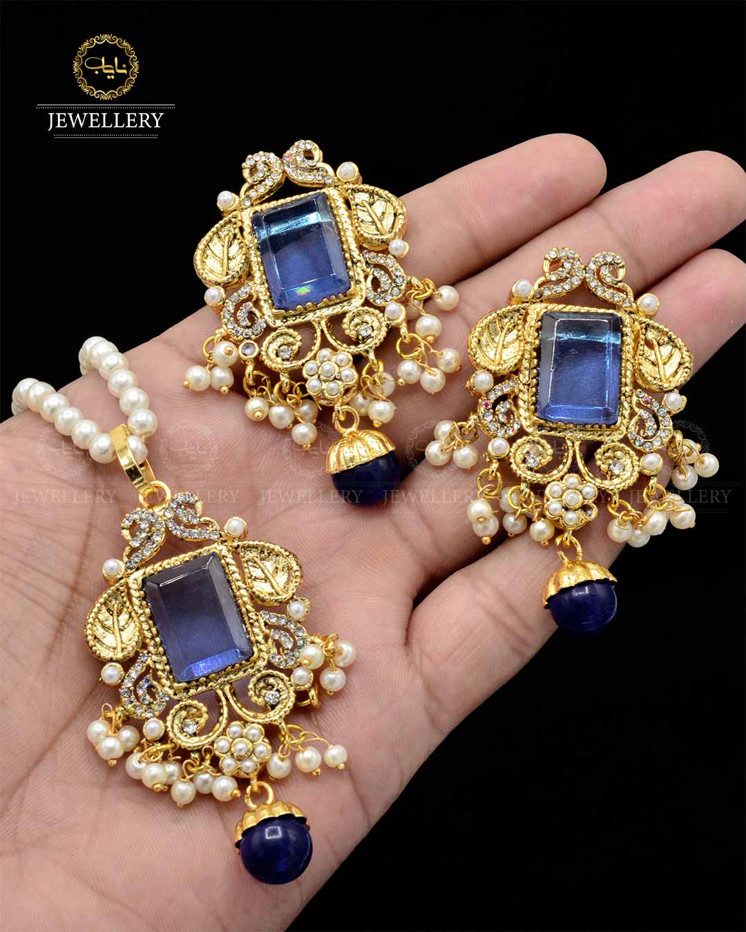 Designer dublet locket set NJ-1822 Nayab Jewellery