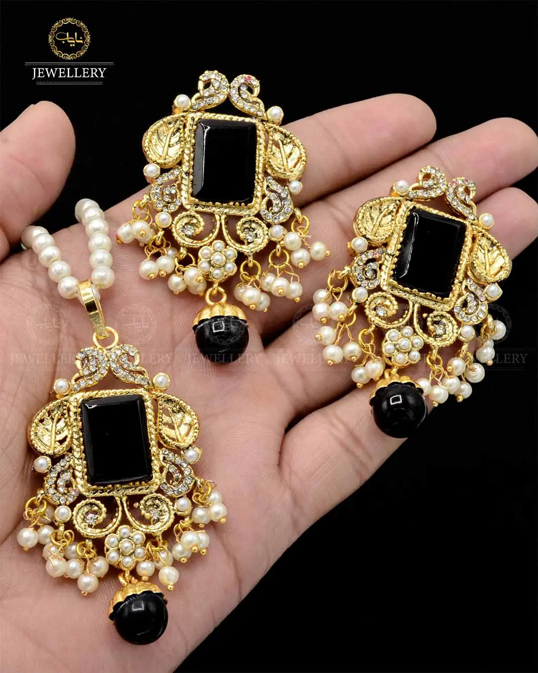 Designer dublet locket set NJ-1822 Nayab Jewellery