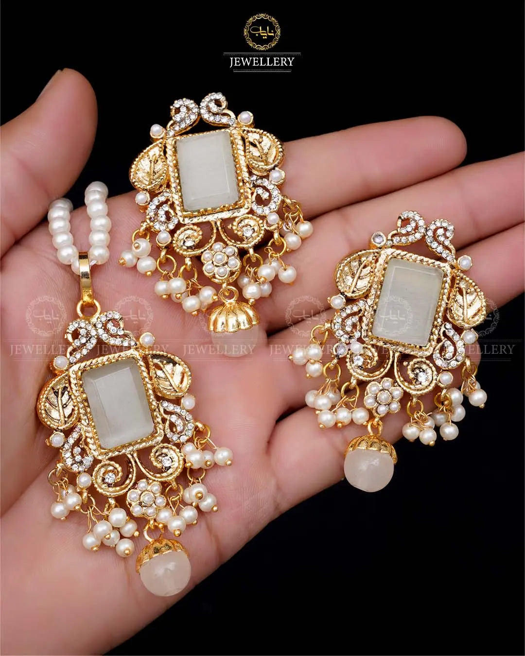 Designer dublet locket set NJ-1822 Nayab Jewellery